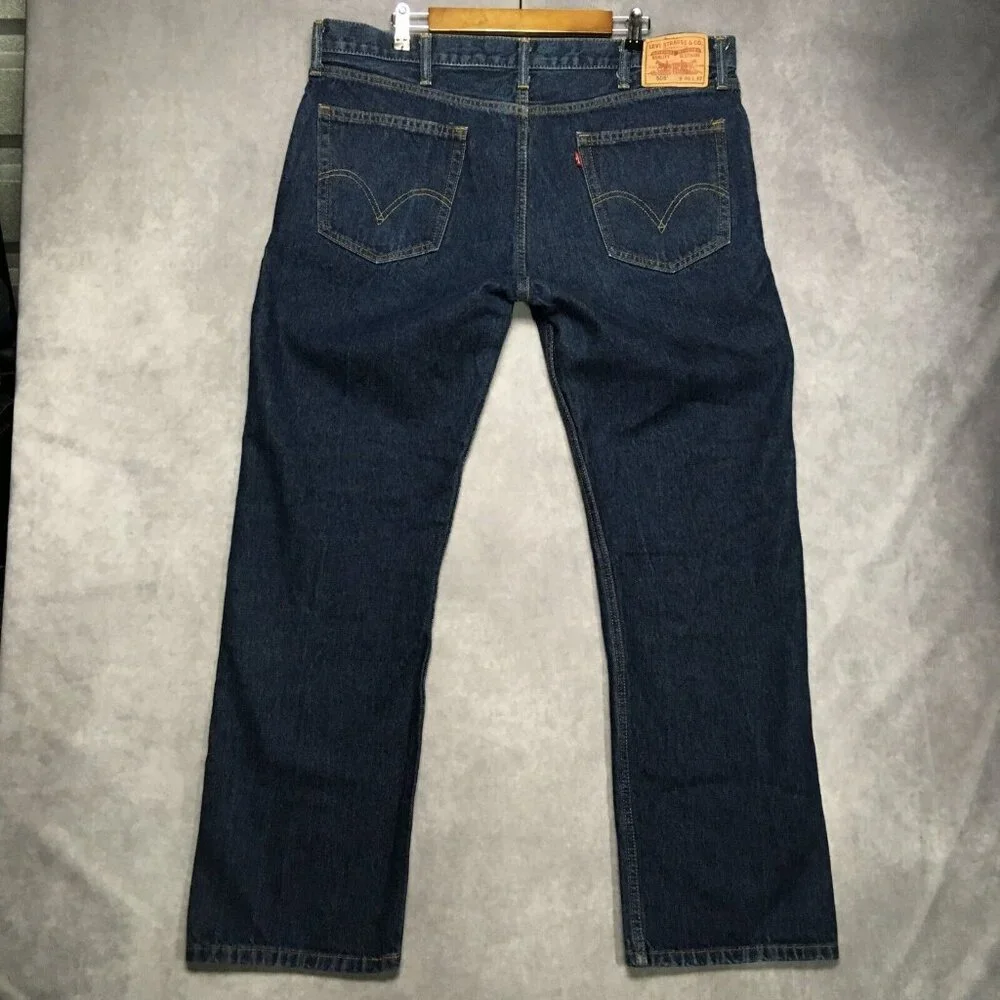 Levis‎ Mens 505 Straight Fit Blue Jeans size 40x32 Cotton Denim Pants